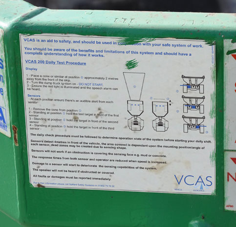 VCAS 200 Site Dumper Ultrasonic Detection - vcas 6